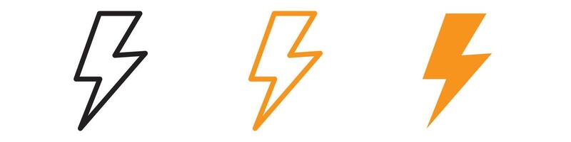 Thunder Lightning Icon Set Weather Illustrations for Storm and Nature Projects vector
