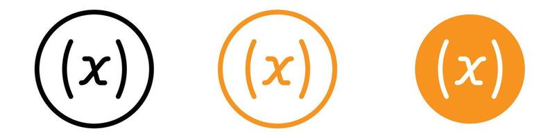 Variable Symbol Icon Set Mathematical Illustrations for Science and Education vector