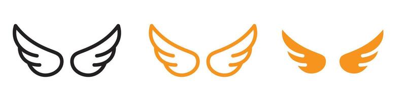 Wings Icon Set Flight Illustrations for Aviation and Fantasy Projects vector