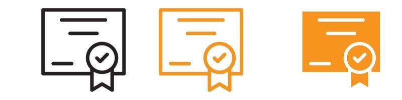 Certificate Icon Set Achievement Illustrations for Educational and Professional Recognition vector