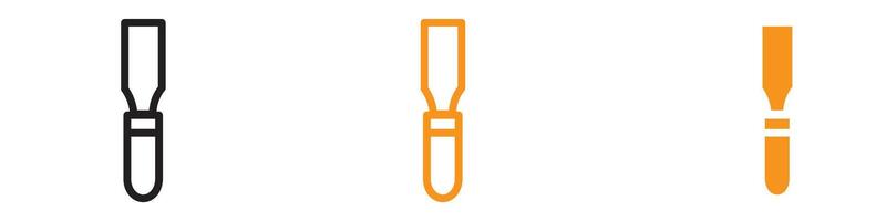 Chisel Icon Set Craftsmanship and Tool Illustrations for Woodworking and Sculpture vector