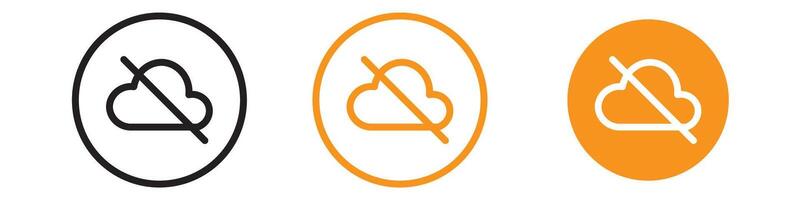 Cloud Sync Disable Icon Set Data Synchronization Symbols for Technology and Software vector