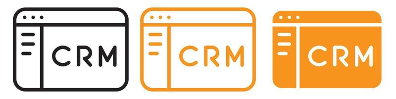 CRM Icon Set Customer Relationship Management Illustrations for Business Solutions vector