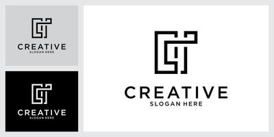 LT or TL initial letter logo design . vector