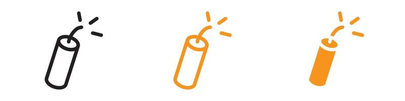 Dynamite Icon Set Explosive Material Illustrations for Mining and Construction vector
