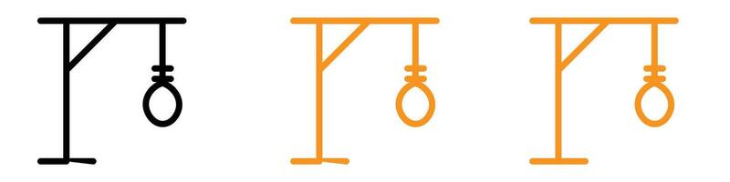 Gallows Icon Set Historical Execution Illustrations for Crime and Punishment vector