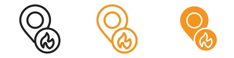Fire Location Icon Set Emergency and Safety Illustrations for Public Awareness vector
