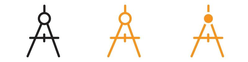 Geometric Compass Icon Set Precision Drawing Illustrations for Mathematics and Design vector