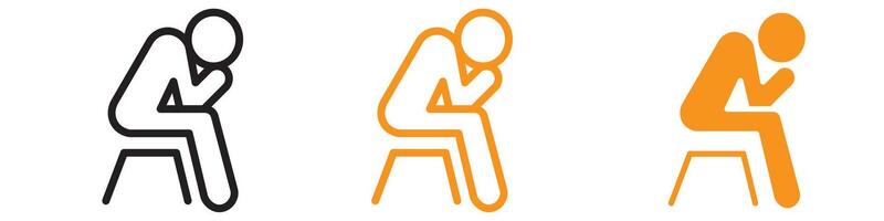 Helpless Human Icon Set Despair and Assistance Illustrations for Social Awareness vector
