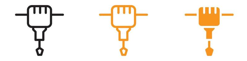 Jack Hammer Icon Set Construction Tool Illustrations for Building and Industrial Projects vector