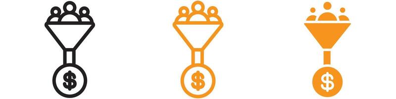 Lead Conversion Icon Set Sales and Marketing Illustrations for Business and Commerce vector
