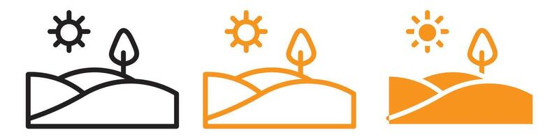Hills Icon Set Landscape Illustrations for Nature and Environment Projects vector