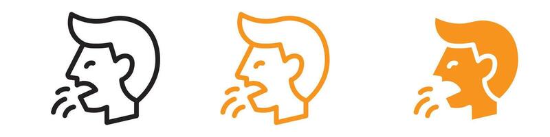 Man Coughs Icon Set Health and Illness Illustrations for Medical and Awareness Projects vector