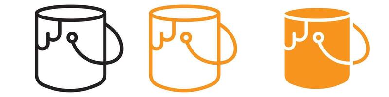 Paint Bucket Icon Set Painting Tools Illustrations for Art and Home Improvement vector
