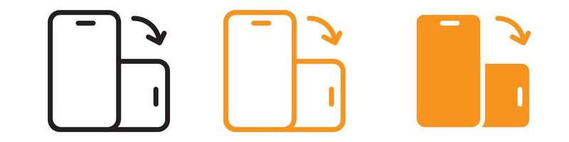 Rotate Phone Icon Set Orientation Change Illustrations for Mobile and Technology vector