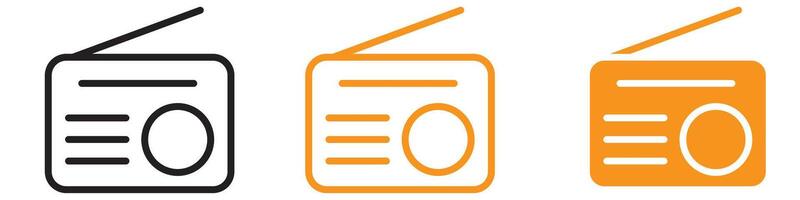 Radio Icon Set Broadcast and Communication Illustrations for Media and Entertainment vector