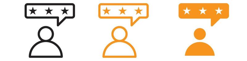 Review Icon Set Feedback and Rating Illustrations for Business and Online Platforms vector