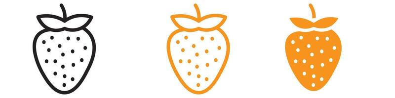 Strawberry Icon Set Fruit Illustrations for Food and Nutrition Projects vector