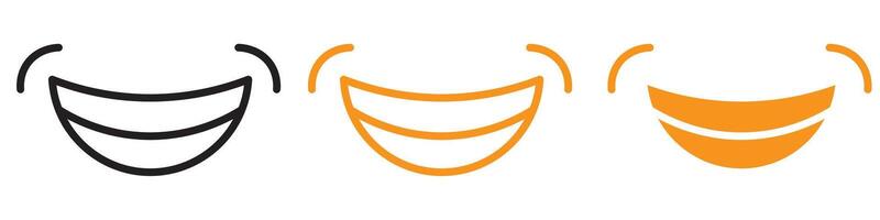 Smile with Teeth Icon Set Happy Expression Illustrations for Emoticons and Communication vector