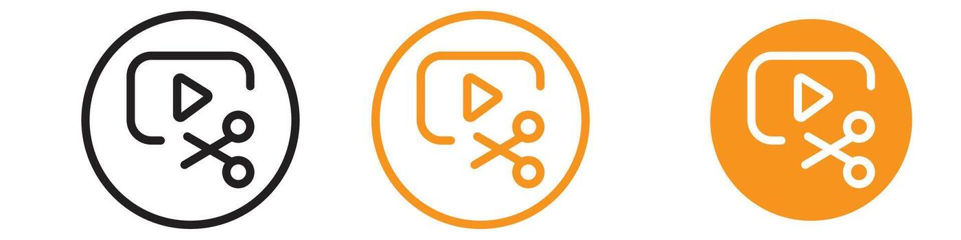 editor icono conjunto multimedia edición ilustraciones para creativo proyectos vector