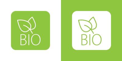 Bio icon Flat set in black and white color outline vector