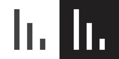 Chart icon Flat set in black and white color outline vector