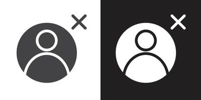 Fake account icon Flat set in black and white color outline vector