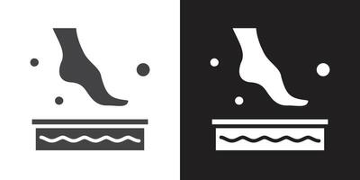 Foot Soak icon Flat set in black and white color outline vector