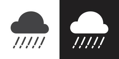 Hail icon Flat set in black and white color outline vector
