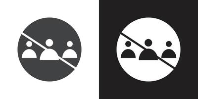 No gathering icon Flat set in black and white color outline vector
