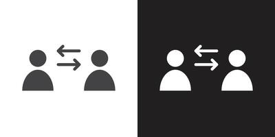 coaching icon Flat set in black and white color outline vector