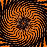 Psychedelic Halloween spiral pattern orange vortex vector