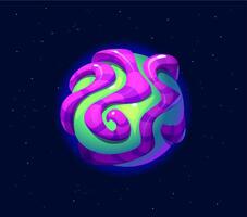 Cartoon galaxy space planet with wavy structures vector