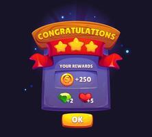 Game gift badge, ui interface icon, popup window vector