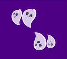 Halloween font, ghosts as boo quotation marks vector