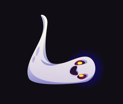 Letter L Halloween ghost font, laughing spook