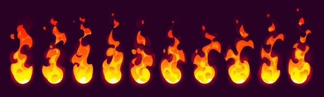 Fire flame sprite sheet, fx game effect, vector