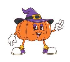 dibujos animados maravilloso Víspera de Todos los Santos calabaza bruja personaje vector