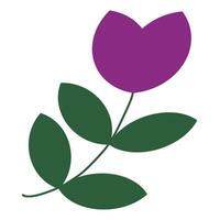 Purple tulip ,green leaf ,floral greeting card,pattern,ornament vector
