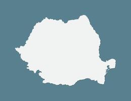 Blue color Romania map with single border line on dark background illustration vector