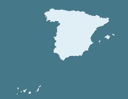 Spain map with blue color on dark background illustration vector