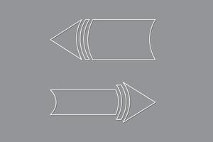 White color right and left arrow or pointer illustration on black background to show directions vector