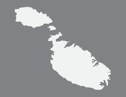 White color Malta map with single border on dark background illustration vector