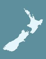 Blue color New Zealand map with shadow effect on dark background illustration vector