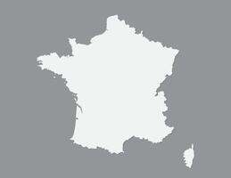 White color France map using single border line on dark background illustration vector