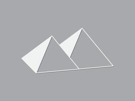 Two pyramids of Egypt illustration using white color lines on dark background vector