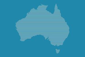Australia map using blue straight lines pattern on dark background illustration vector