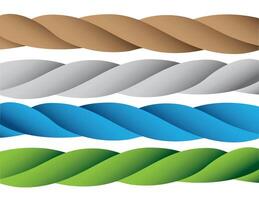 A set of colorful ropes on white background illustration vector
