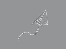A paper plane flying up smoothly for transport and aviation business on black background illustration vector