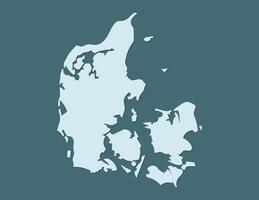 Denmark map using blue border lines on dark background illustration vector